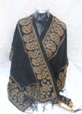Cross square fringed v-neck poncho