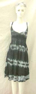 Women clothing smocked waist Bali rayon sleeveless dress with adjustable straps