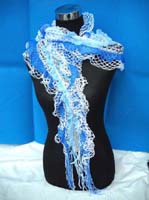 acrylic shawl with wavy edges
