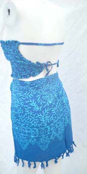 Elastic top matching with mini fringe skirt design