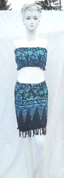 Elastic top matching with mini fringe skirt design