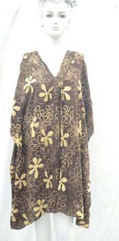 Loose lady summer fashion kaftan dress with pintuck detail at front style design