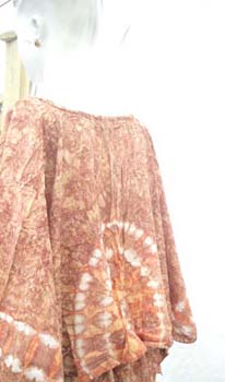 Freely style bat wings desing summer fashion tie dye shirt top with slim waist strings belt design 