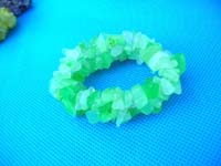 Light green and white, multi stone hip fashion bracelet