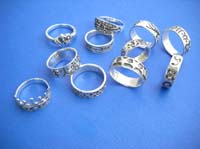 Hip hop fashion graved quality sterling silver ring
