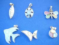 Assorted seashell group fashion sterling silver pendant