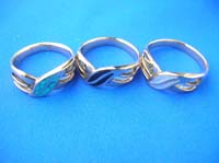 Twisted fashion gemstone bronze ring