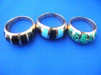 Gemstone cylinder bronze ring