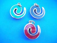Starter enamel gemstone bronze pendant
