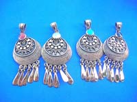 African fashion gemstone drops bronze pendant
