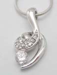 Wholesale unique fashion jewelry , wave shape with clear cz, cz pendant(chain not included)