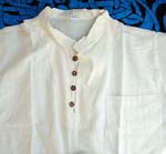 Extr-size man's short sleeve shirt wtih coconut button and front pocket